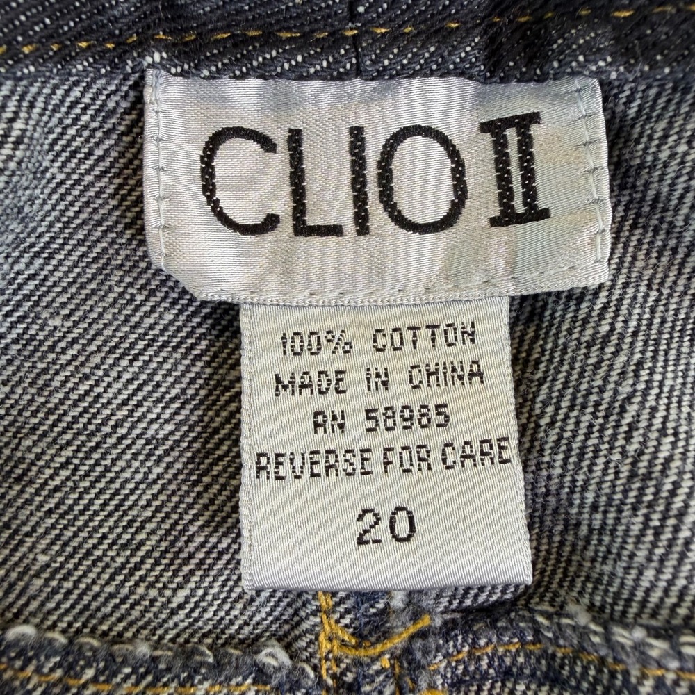 Vintage Y2K Clio II Womens 20 Dark Wash Lace Up Denim Jeans Western Bootcut - Picture 7 of 10